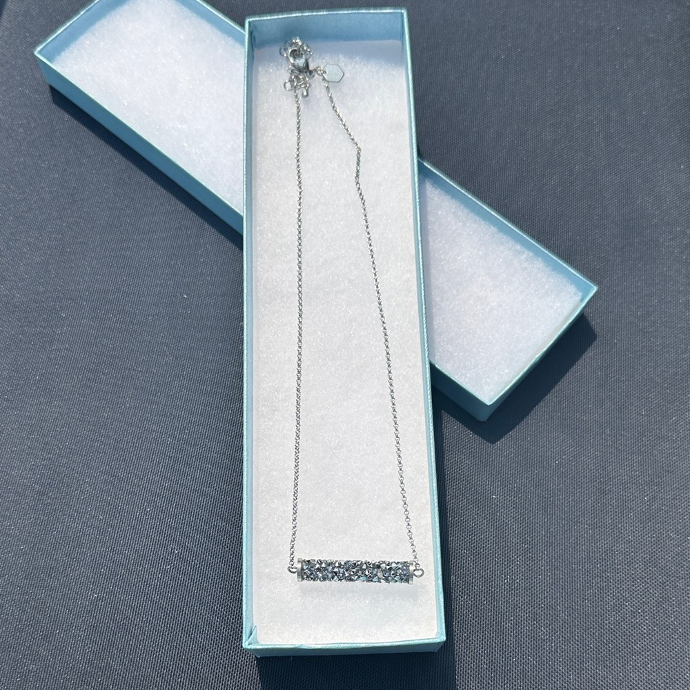 Touchstone Crystal Silver Necklace with Sparkling Accents